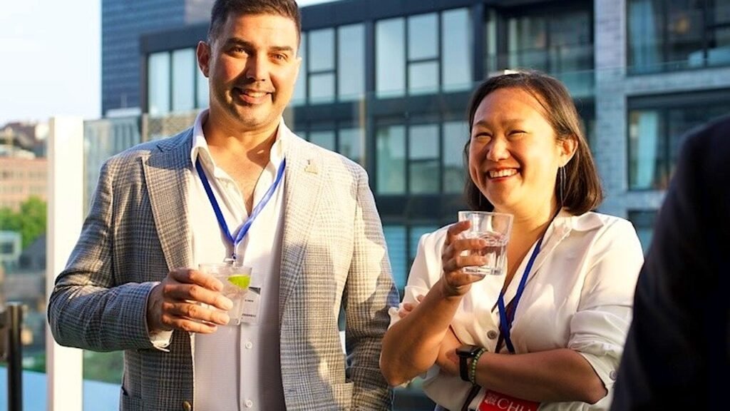 Professionals from Québec's construction, development, and real estate industries networking at an EPC community event.